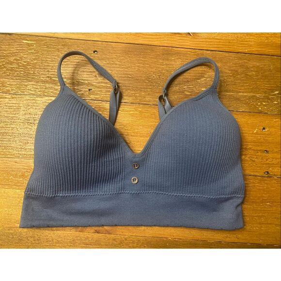 Lucky Brand Small bra blue buttons full coverage bralette - Picture 1 of 6